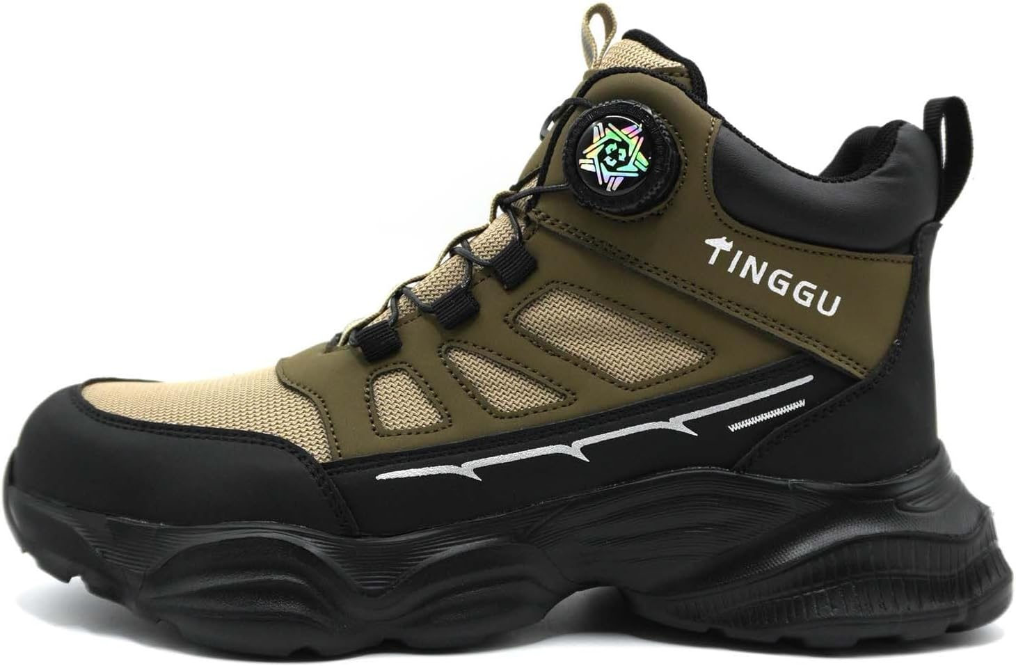 

Мужские высокие кроссовки для работы и повседневной носки на улице, противопрокольные, прочные и комфортные для ходьбы Generic, темно-зеленый