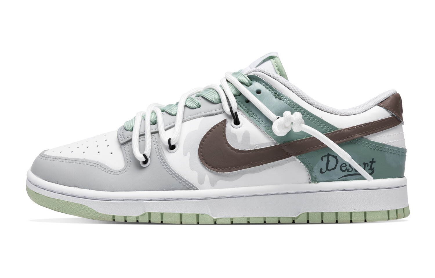 

Кроссовки Nike Dunk Skateboarding Shoes Men Low-top Green/gray, светло-серый