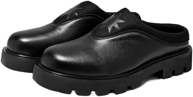 

Мужские лоферы, кожаные слипоны-полутапочки, толстая подошва, противоскользящие и износостойкие, повседневные, деловые, рабочие, удобные, для улицы Zestrelax, черный