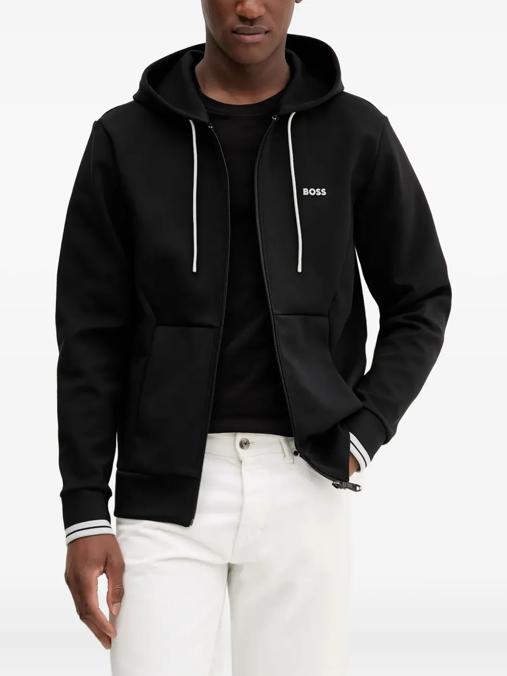

Худи на молнии BOSS, черный