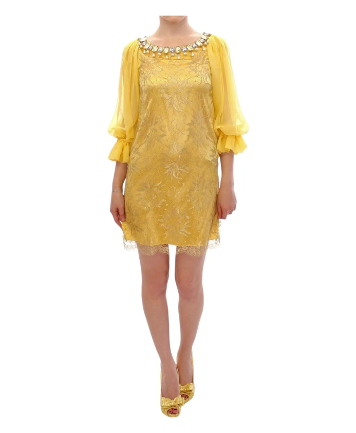 

Кружевное мини-платье It с кристаллами Dolce & Gabbana, желтый