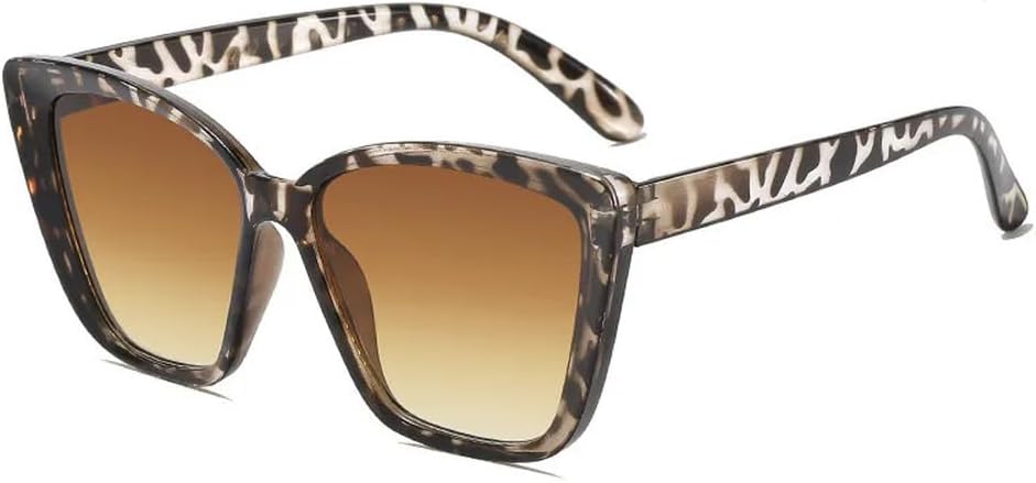 

Модные солнцезащитные очки с защитой от УФ-излучения для мужчин и женщин, стильные очки «кошачий глаз» для активного отдыха и путешествий, винтажные ретро-очки, сверхлегкие солнцезащитные очки HYYZZC, Leopard Tea