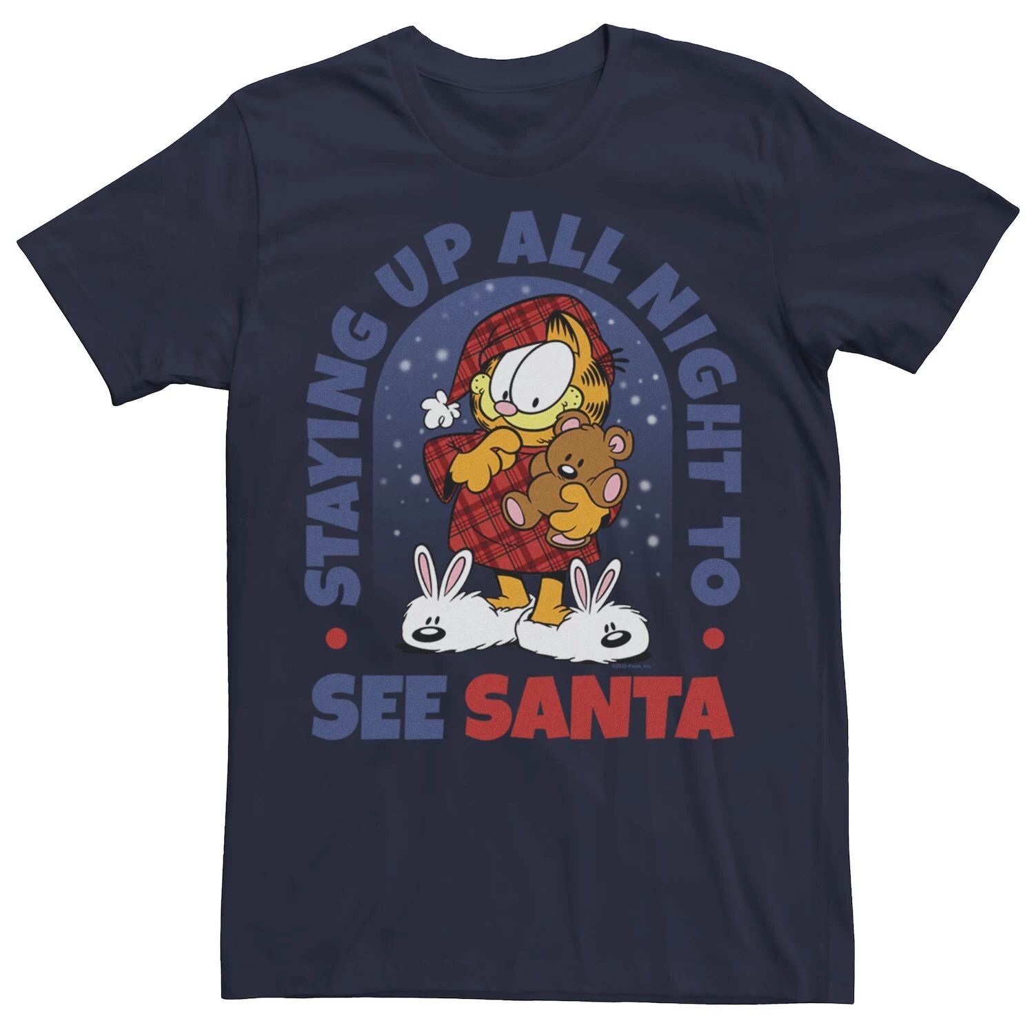 

Мужская футболка Garfield Santa Up Late Christmas Licensed Character