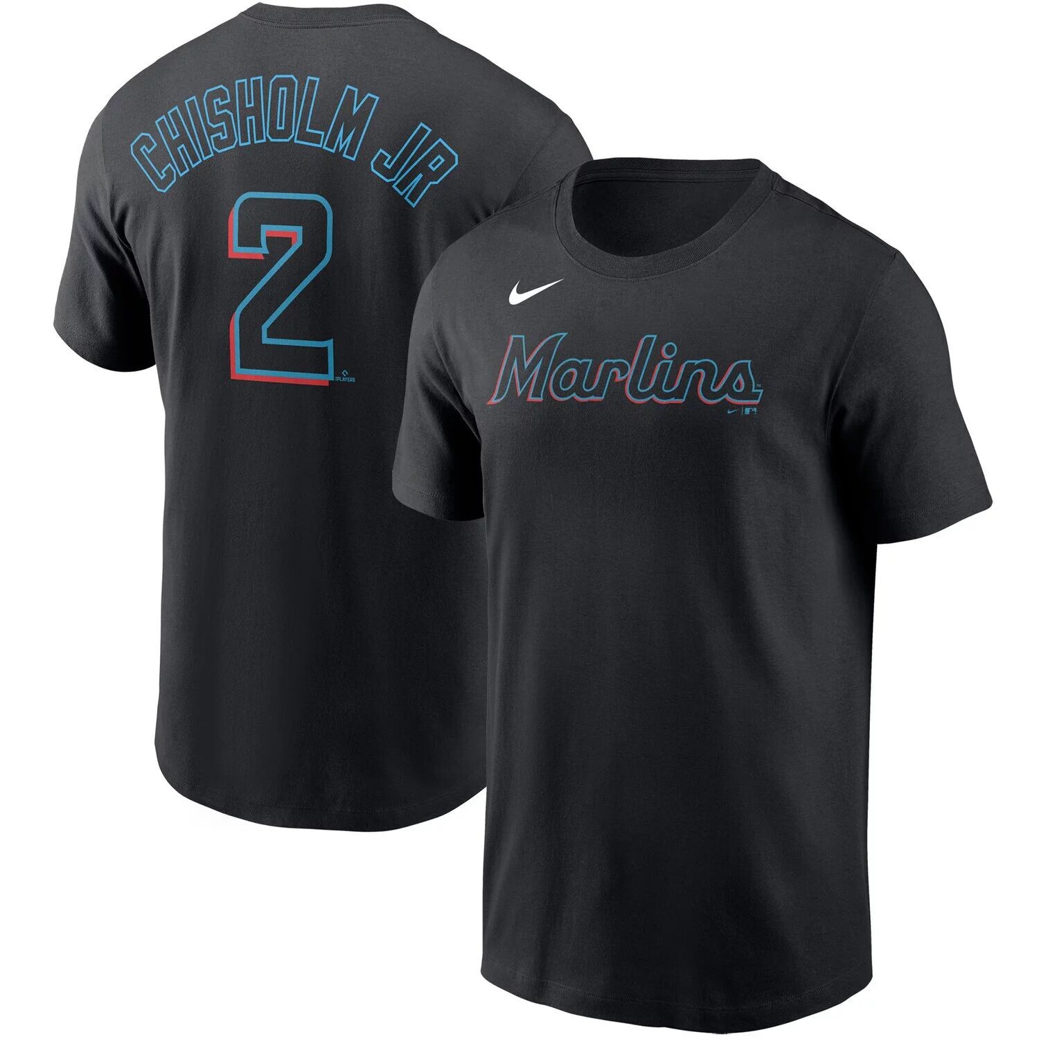 

Мужская черная футболка Jazz Chisholm Jr Miami Marlins с именем и номером игрока Nike, Черный, Мужская черная футболка Jazz Chisholm Jr Miami Marlins с именем и номером игрока Nike