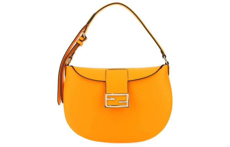 

FENDI Сумка-круассан из кожи, сумка-мессенджер, сумка-полумесяц, сумка на одно плечо, маленькая женская, оранжевая