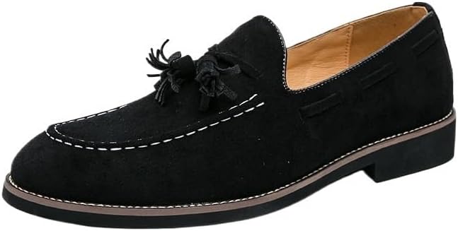 

Мужские классические замшевые лоферы, без шнурков, с нескользящей и износостойкой подошвой, подходят для повседневной носки, вечеринок, вождения и деловых встреч Zestrelax, черный