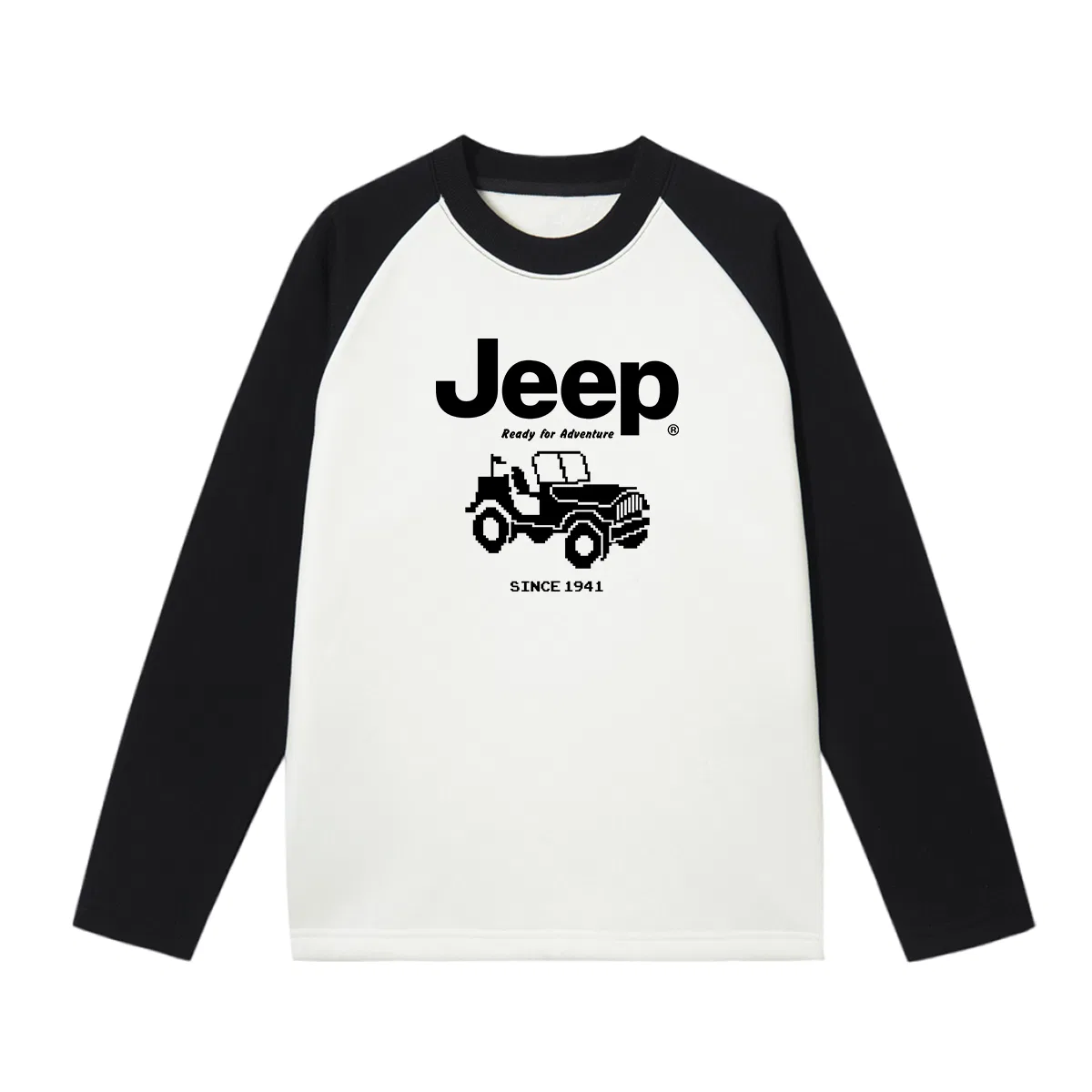 Свитшот детский с круглым вырезом утепленный Grade School Jeep, Black White