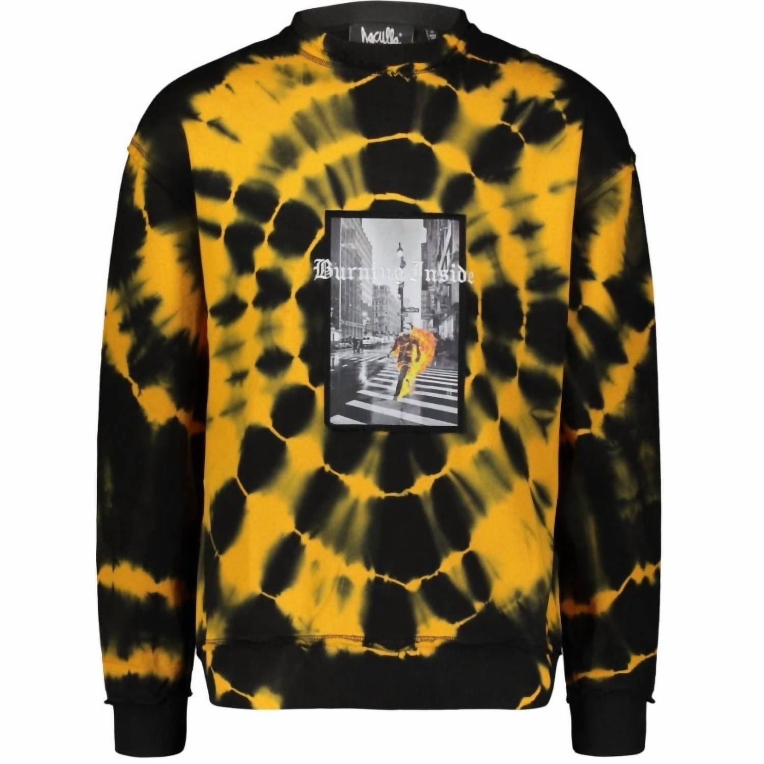

Мужская толстовка Burning Crewneck черного/оранжевого цвета haculla.