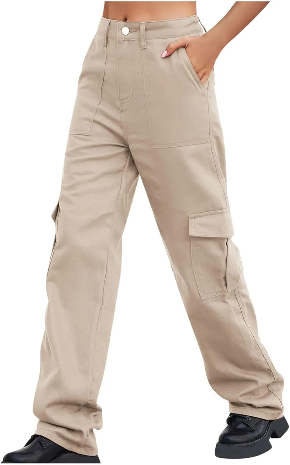 

Женские тактические джинсы-карго с широкими штанинами и высокой посадкой Uillui