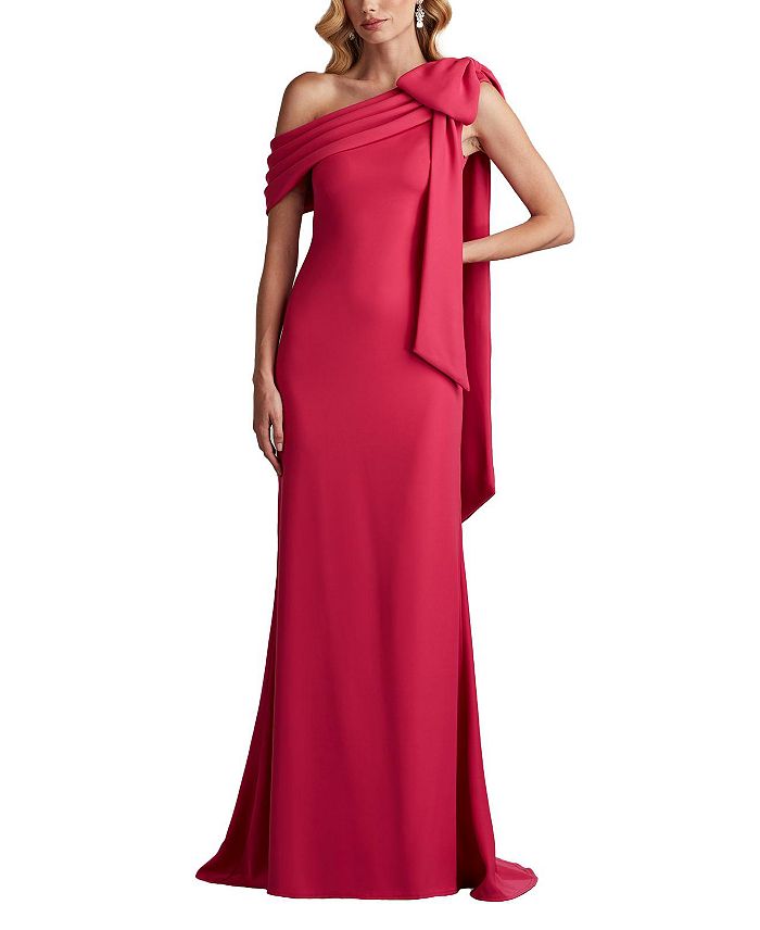 

Кассия Платье из крепа с бантом на плече Tadashi Shoji, розовый