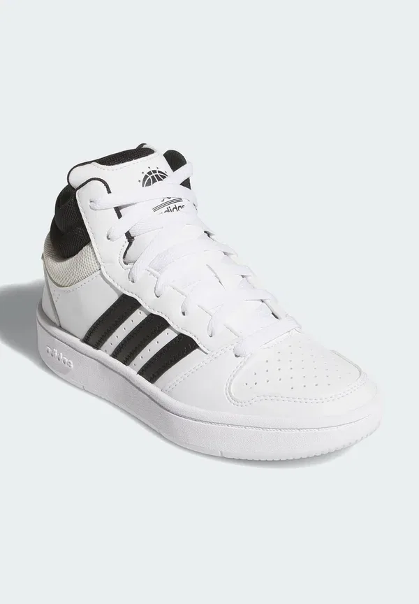 Кроссовки высокие Adidas Sportswear Hoops Mid Classic, облачно-белый, основной черный, орбитально-серый — фото 2