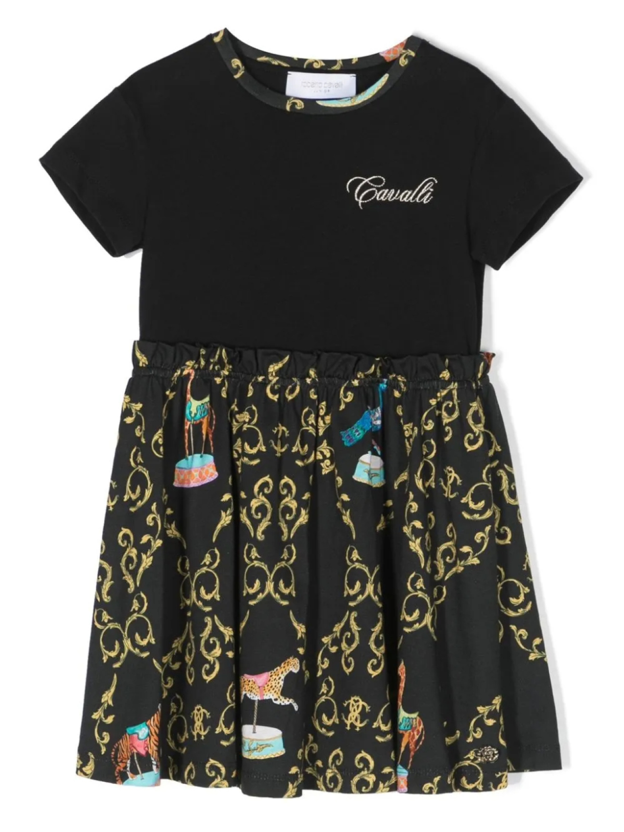 

Roberto Cavalli Junior платье с графичным принтом, черный