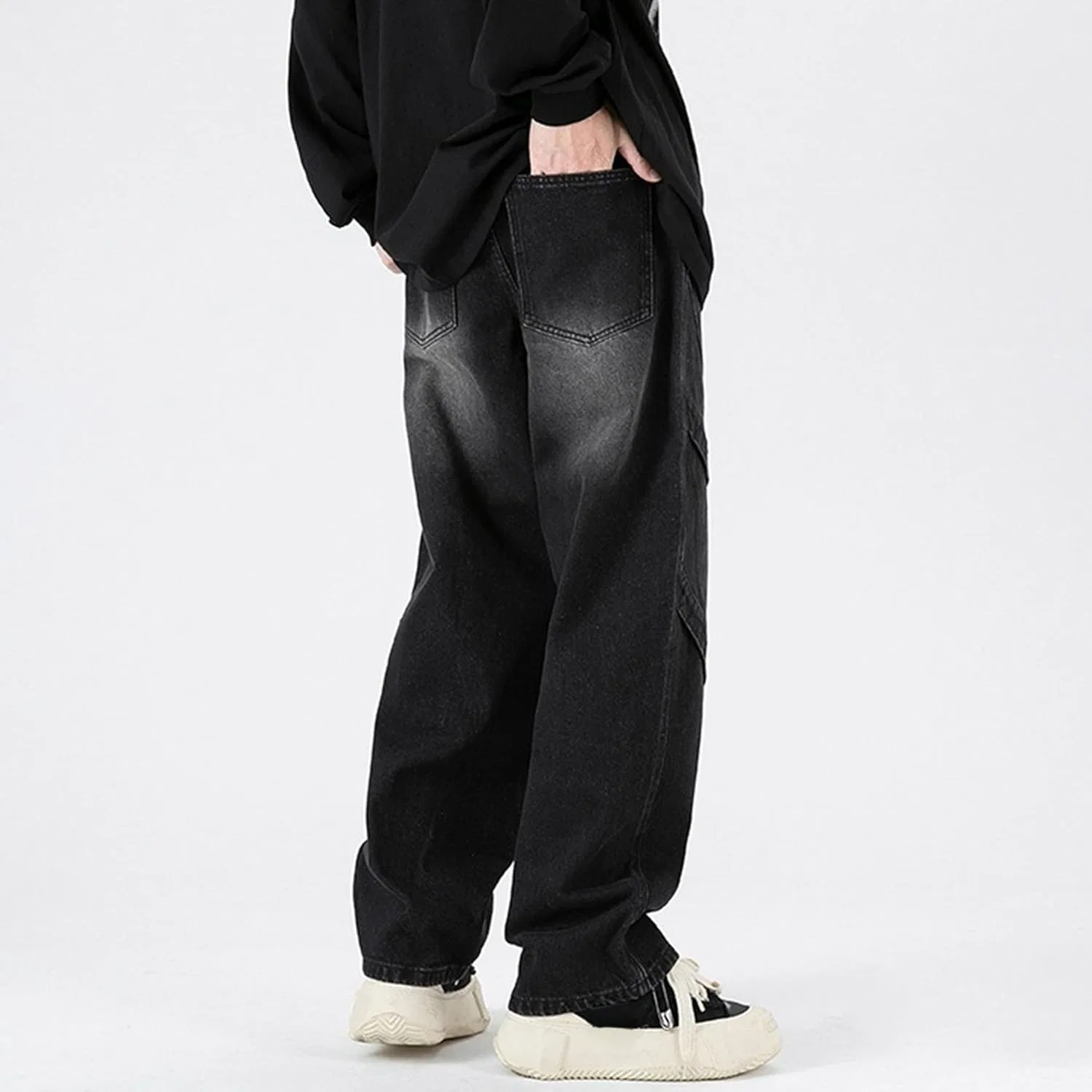 Джинсы свободные Y2K Hip Hop, Black — фото 4