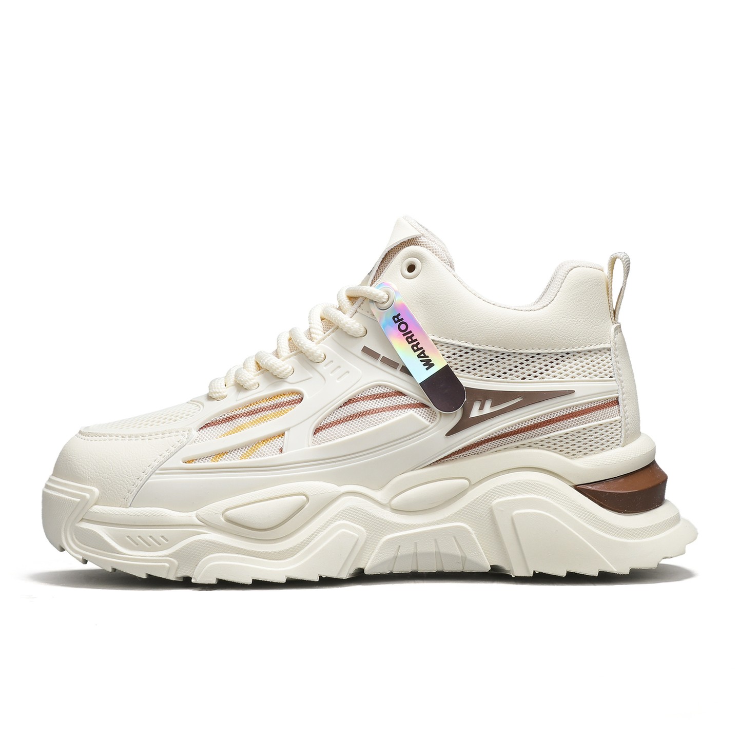 

Мужские кроссовки Chunky Low top с амортизацией, устойчивые к истиранию и увеличивающие рост WARRIOR, бежевый коричневый