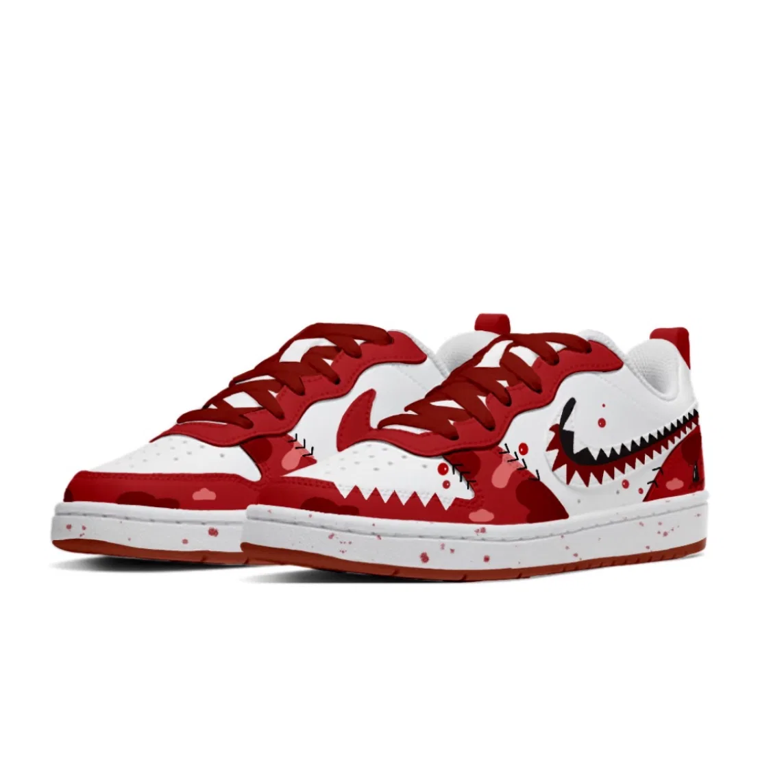 Кроссовки детские для скейтбординга Court Borough Synthetic Leather, Leather Abrasion Resistant Breathable Low top White Red Nike — фото 4