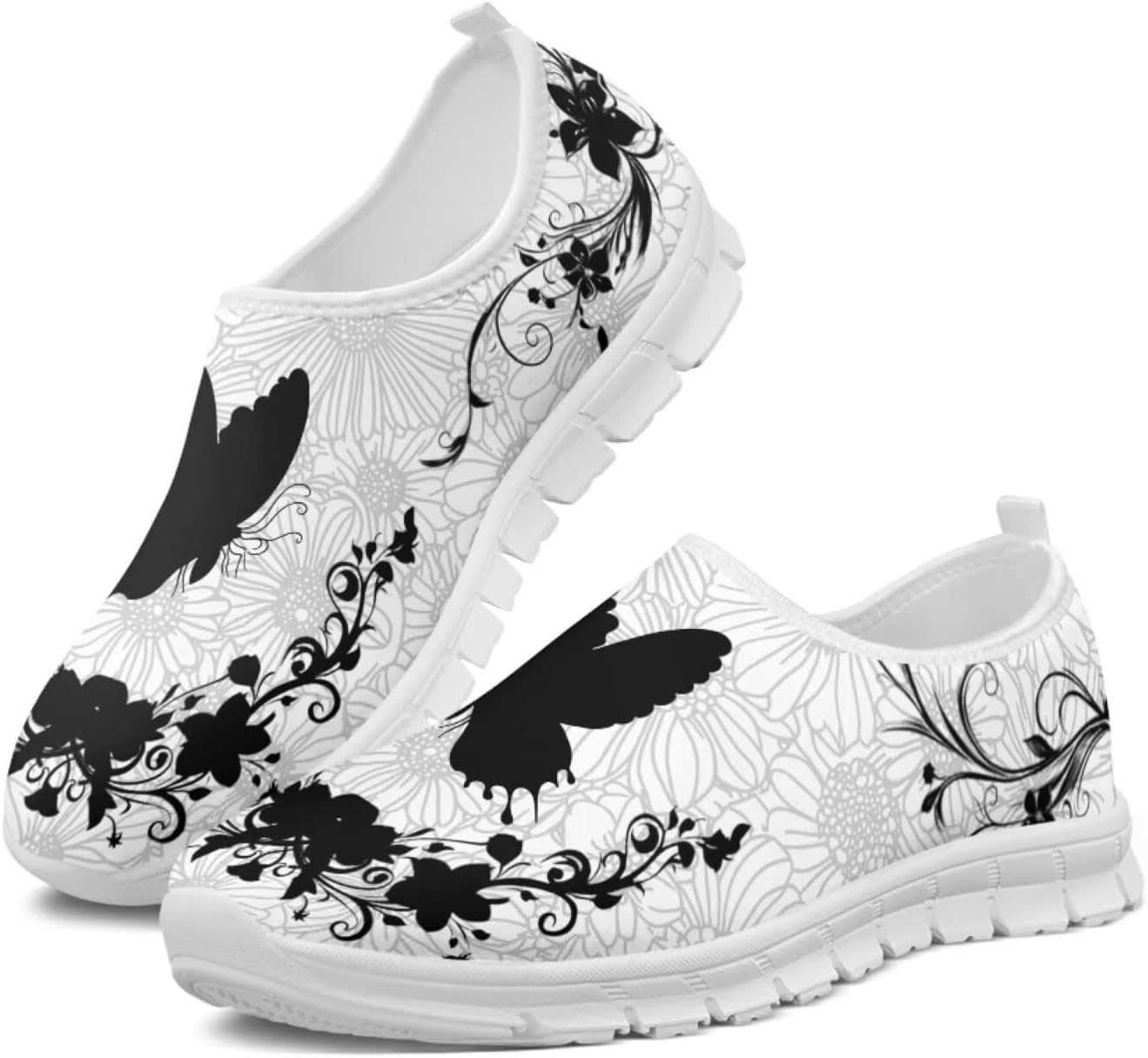 

Мужские и женские слипоны Howilath с цветочным принтом бохо, с животным узором, повседневные лоферы, кроссовки для бега, модная обувь с антискользящей подошвой, Butterfly Floral
