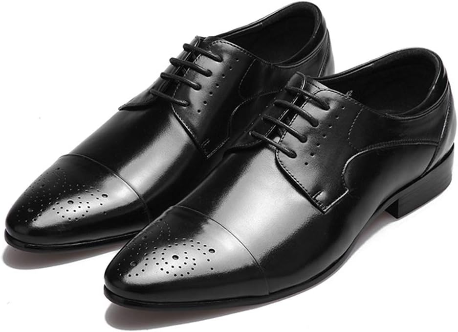 

Мужские деловые кожаные туфли, повседневные праздничные оксфорды для банкета, весенние туфли для прогулок, работы и офиса, черные - 41/UK 7.5/US 8 Grvpm