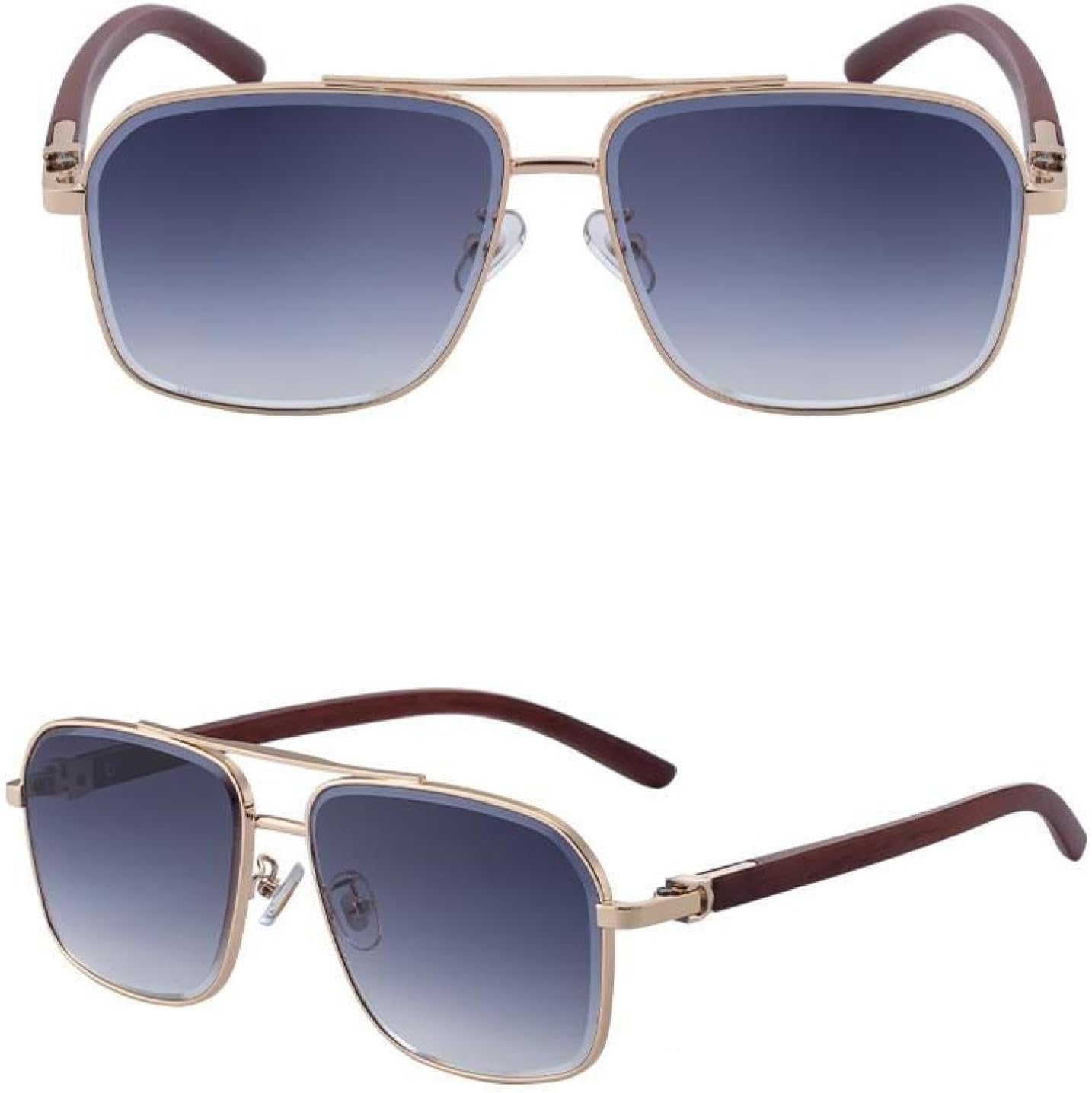 

Мужские солнцезащитные очки в стиле панк большого размера, роскошные ретро-очки с металлической оправой, двойной дужкой, в стиле стимпанк, защита от УФ-излучения UV400 TVTBBVV, C4gungraygreen