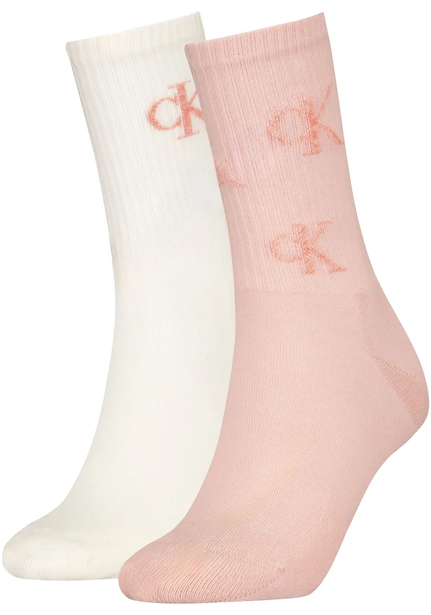 

Носки Calvin Klein Jeans (2 шт.) с вышивкой логотипа, цвет Light Peach/Off White