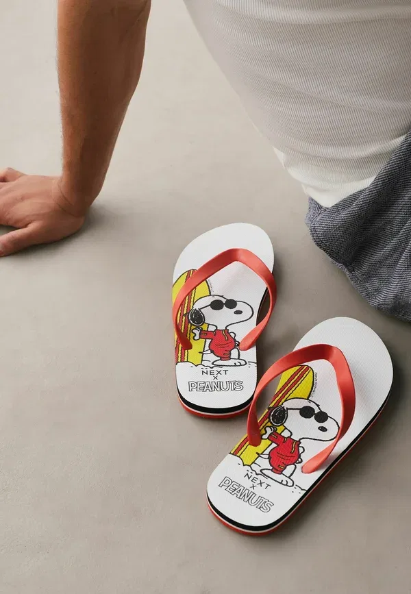 Шлепанцы Next, snoopy, свободная посадка, цвет белый — фото 2