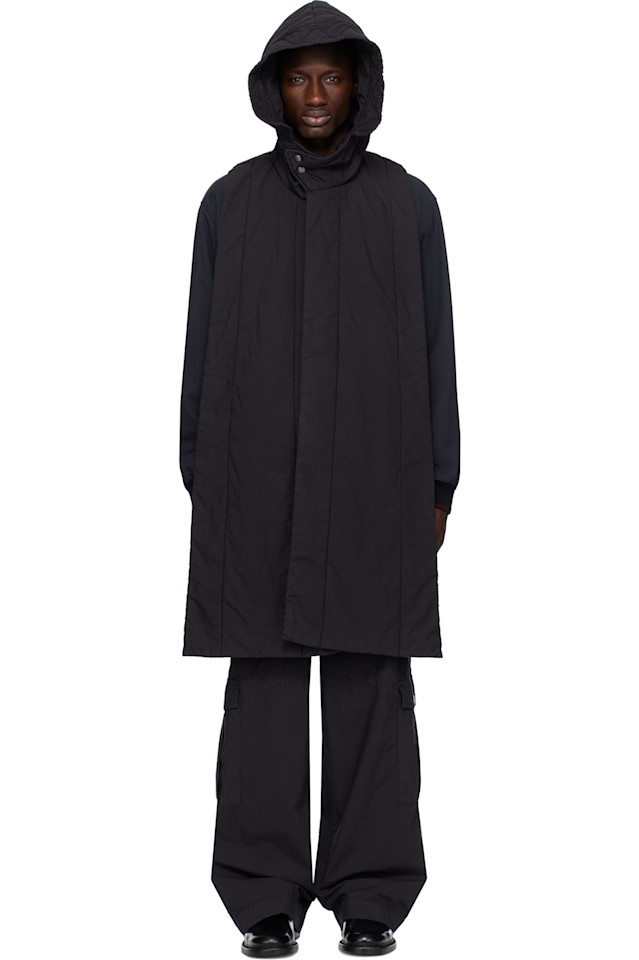 

Хлопковый жилет с капюшоном Dries Van Noten, синий
