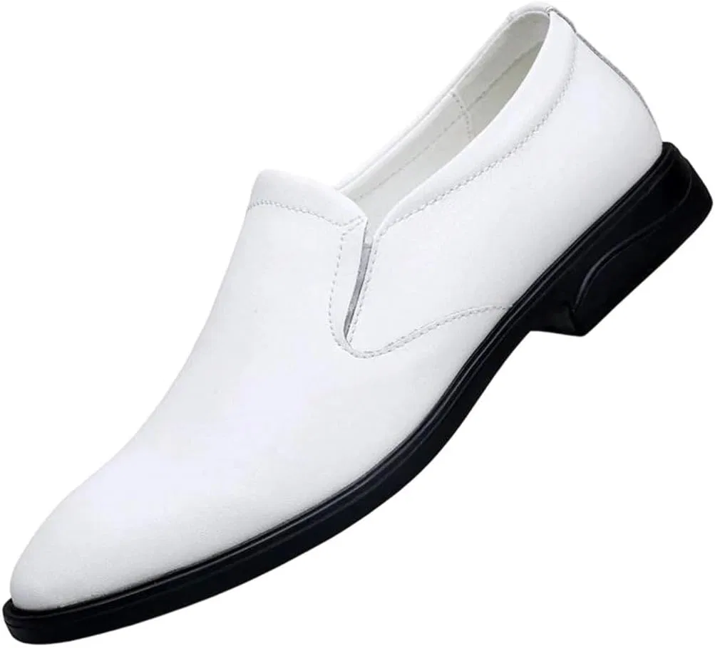 Мокасины кожаные Loafers Slip-On Driving Shoes, белый