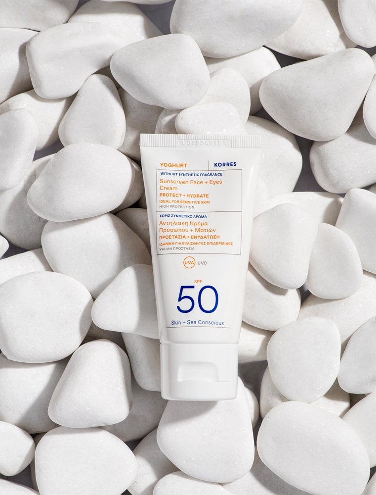 Солнцезащитный крем с йогуртом для лица и области вокруг глаз Korres, spf 50 50 мл — фото 2