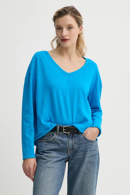 

Хлопковый лонгслив American Vintage, бирюзовый