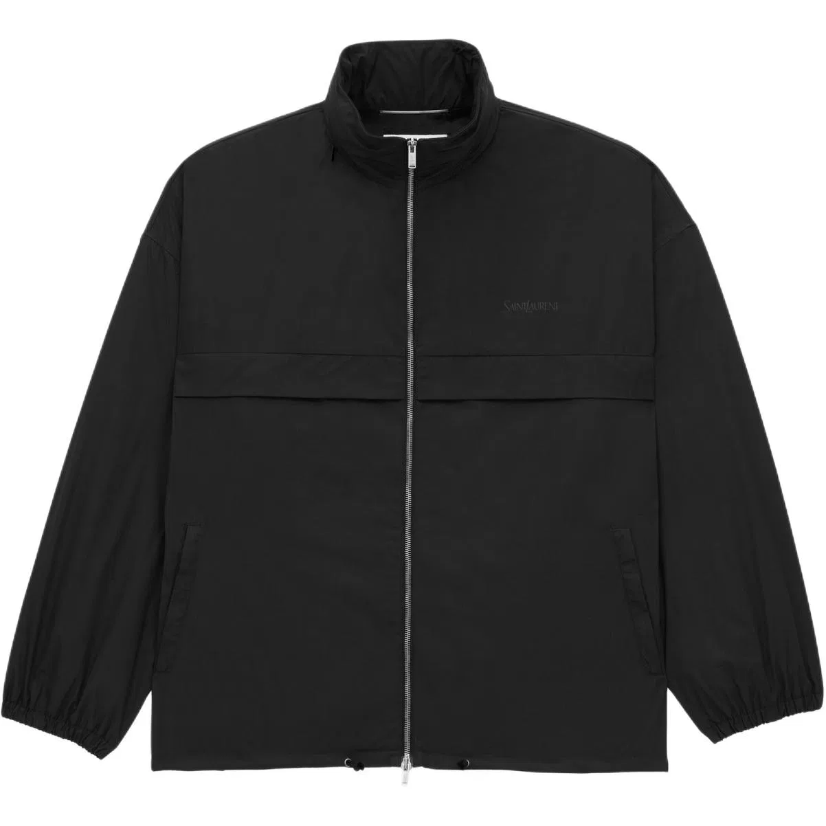 Парка с вышитым логотипом SAINT LAURENT черная