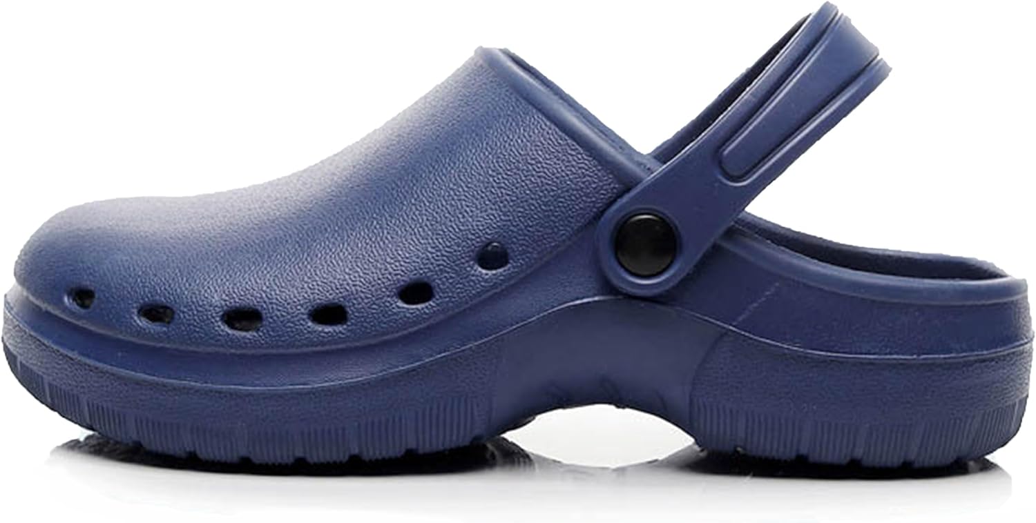 

Рабочие сабо для женщин и мужчин. Удобные, дышащие, с поддержкой свода стопы, нескользящие. Обувь для медсестер, поваров, садоводов и работников бистро Generic, темно-синий