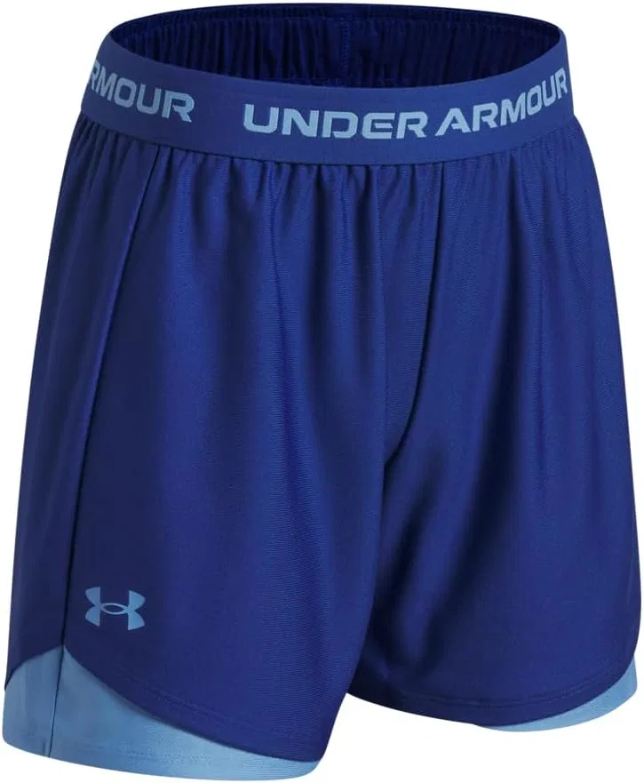 Шорты Under Armour Girls' Tech Play Up 5 Inch Shorts, (432) Tech Blue/Horizon Blue/Horizon Blue — фото 3