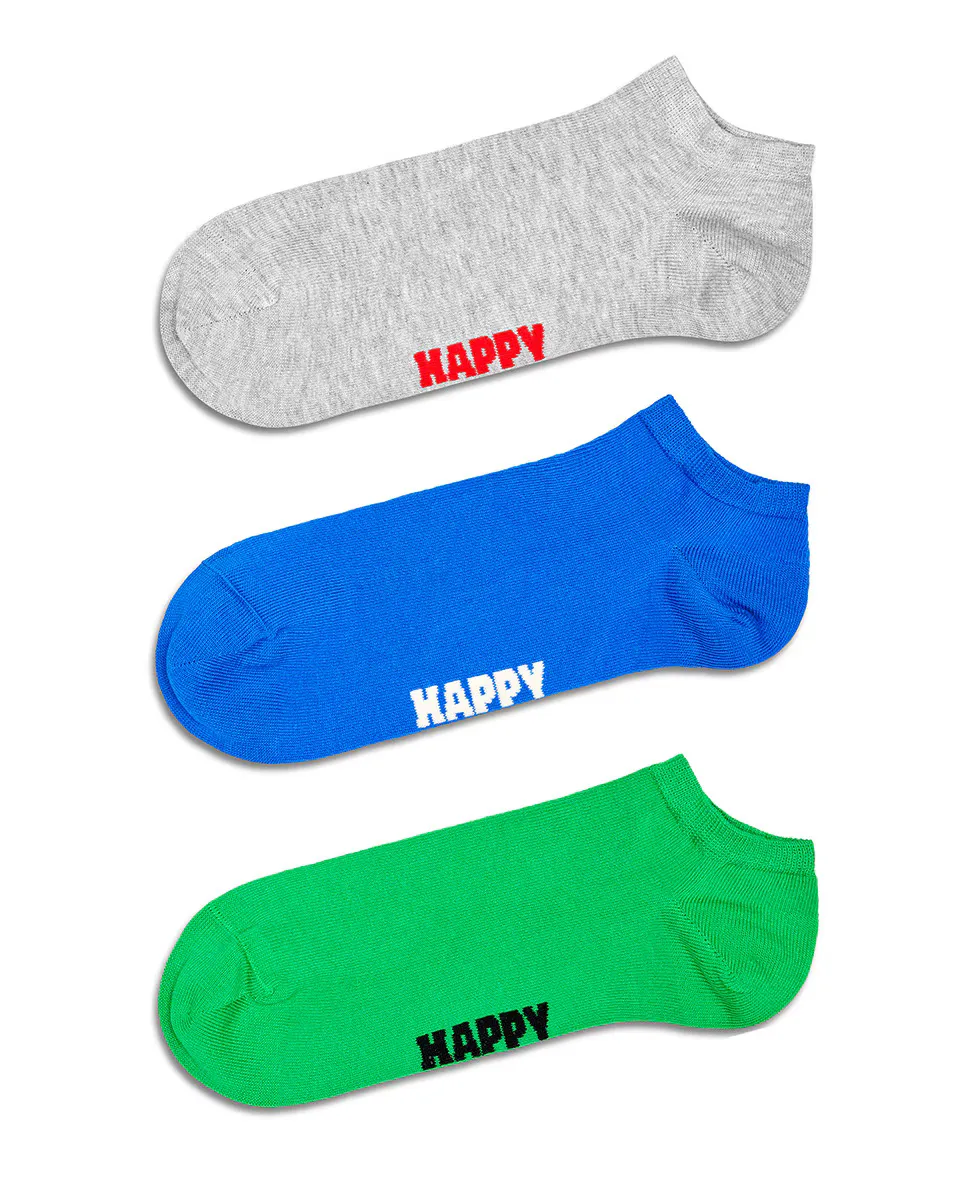 

Набор из трех мужских однотонных носков до щиколотки Happy Socks, розовый