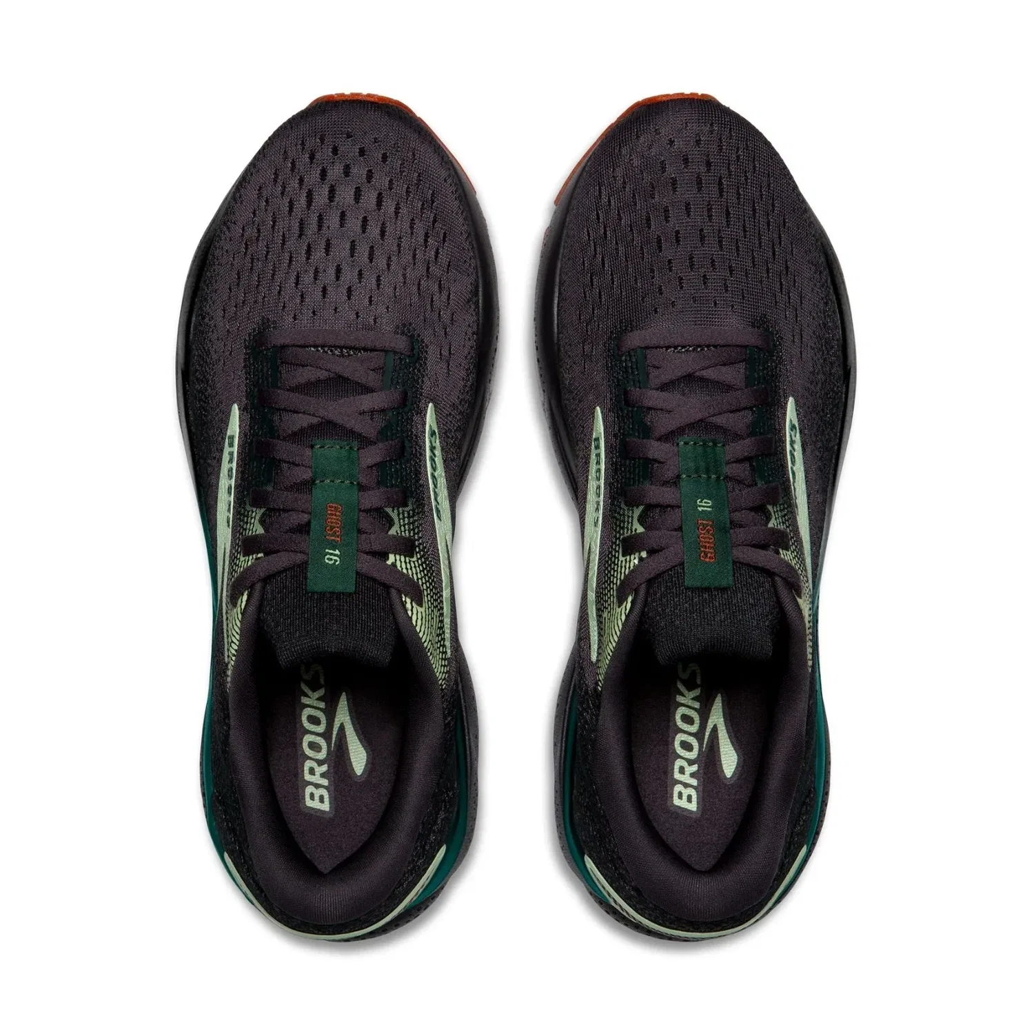 Мужские кроссовки Brooks Ghost 16 110418-1D-038, черные, жемчужного цвета, спортивные, для бега — фото 4