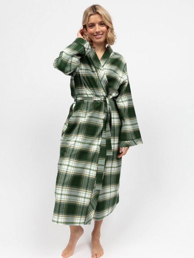 

Халат из мягкой ткани в клетку Cyberjammies, Olive Green