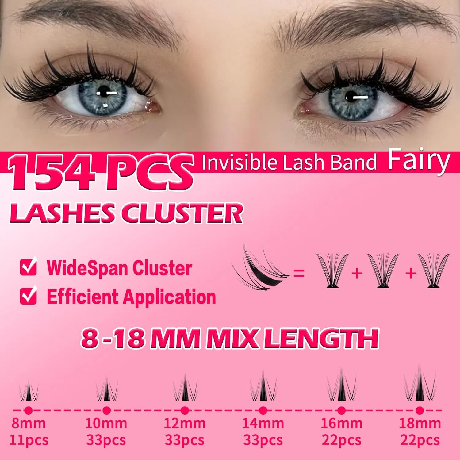 Набор накладных ресниц RITALASH Fairy Lash Clusters Wispy Cluster Eyelashes Ritalash, Fairy — фото 3