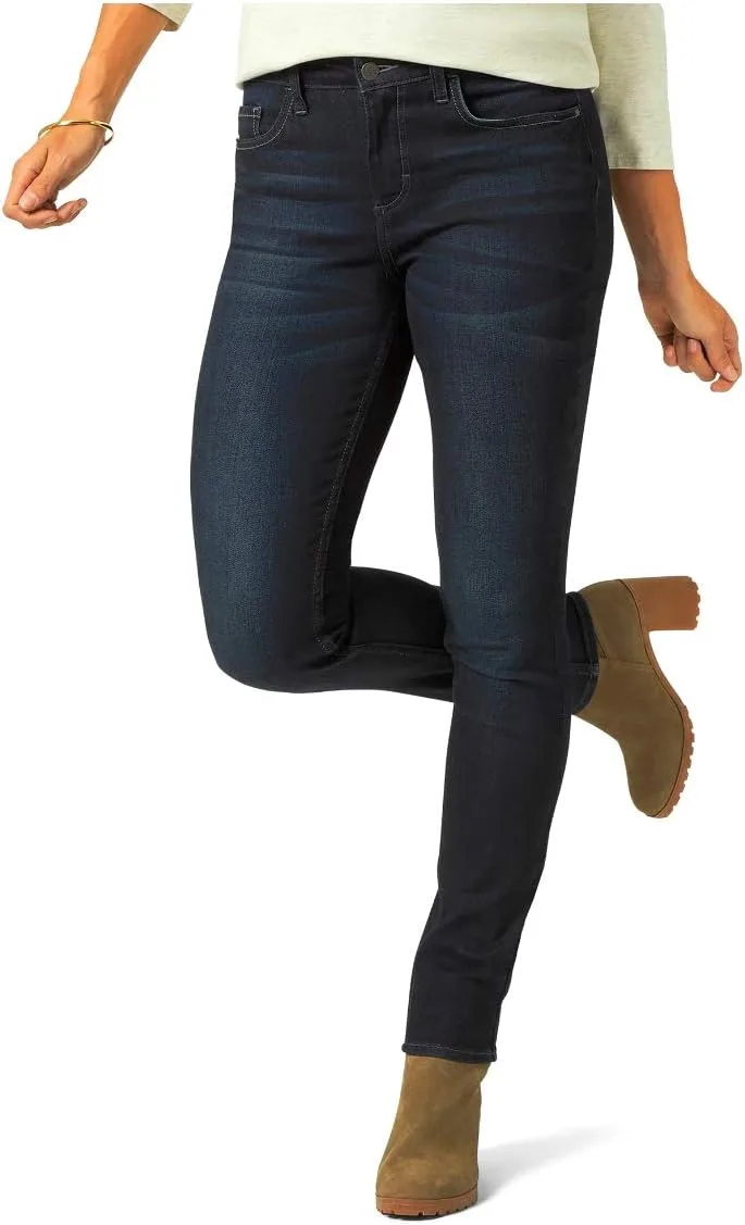 

Lee Riders Women's Midrise Skinny Jeans с премиум стрейч-тканью (Blackened Denim Wash)