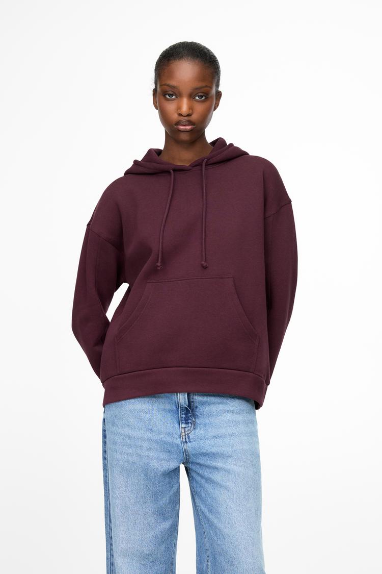 

Базовая толстовка с капюшоном Pull And Bear, бордовый