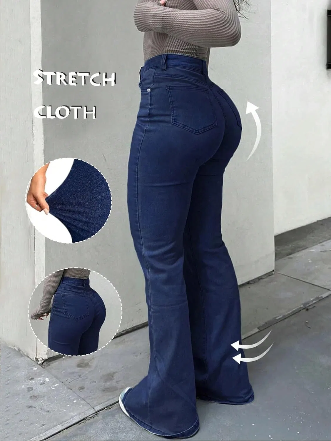 Джинсы с высокой посадкой, Baggy Jeans Women, Dark Wash — фото 4