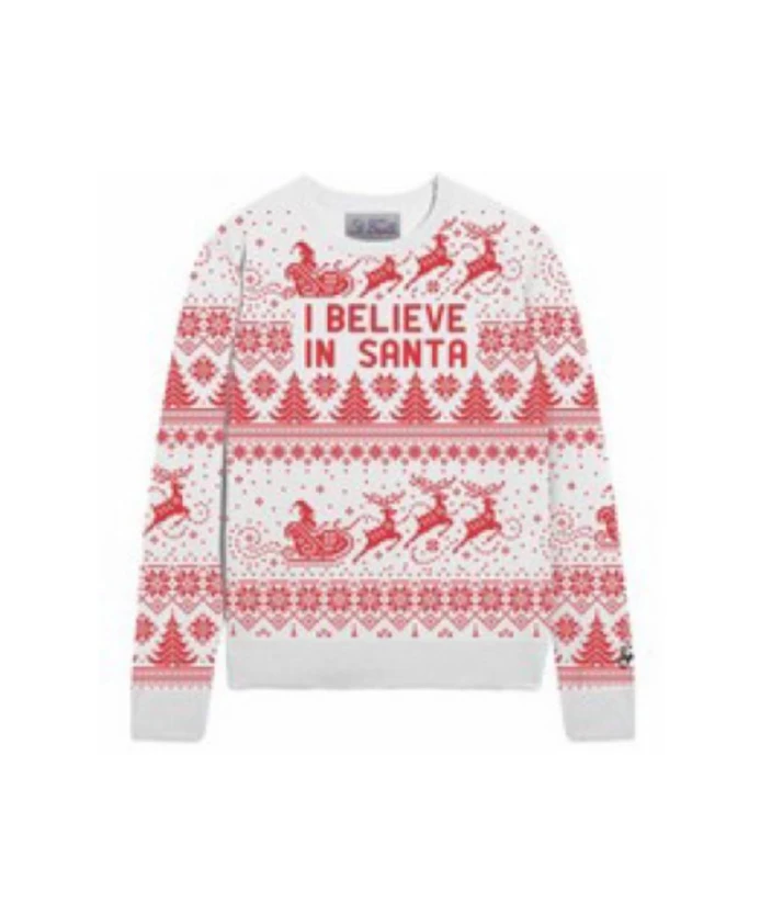 

Кашемировый жаккардовый свитер, «Я верю в Санта-Клауса» Mc2 Saint Barth, мультиколор