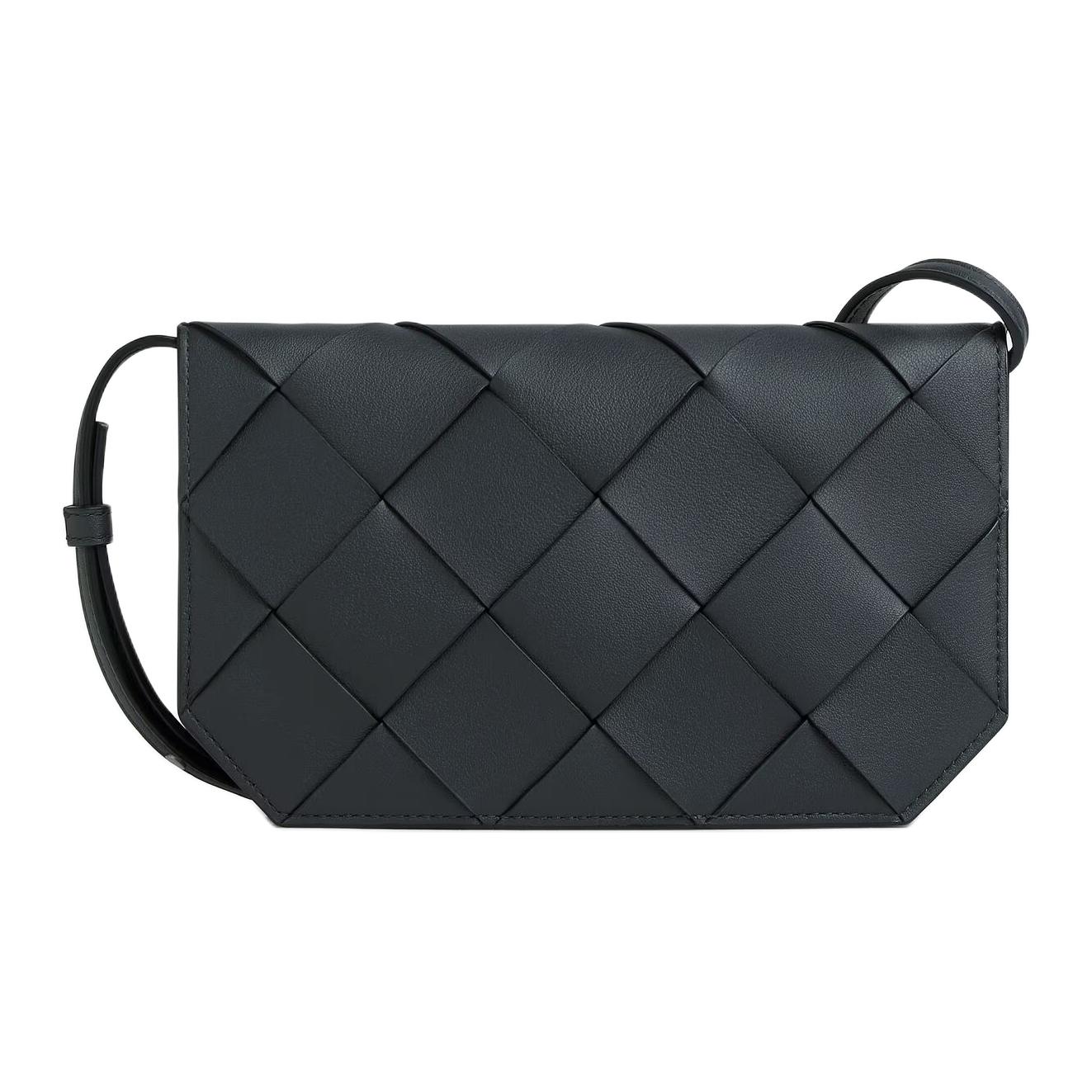 

Bottega Veneta Диаго Кожаная Сумка Через Плечо Мужская Сланцевая и Ледяная