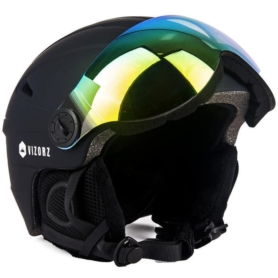 

PERFECT FIT Горнолыжный шлем Vizorz - черный - с оранжевым и серо-золотым козырьками.