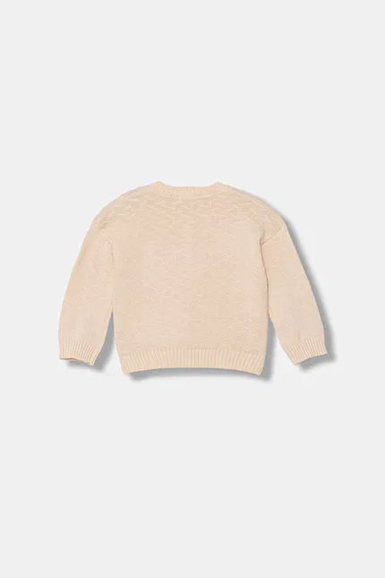 Кардиган с узором елочка модель United Colors of Benetton, бежевый — фото 2