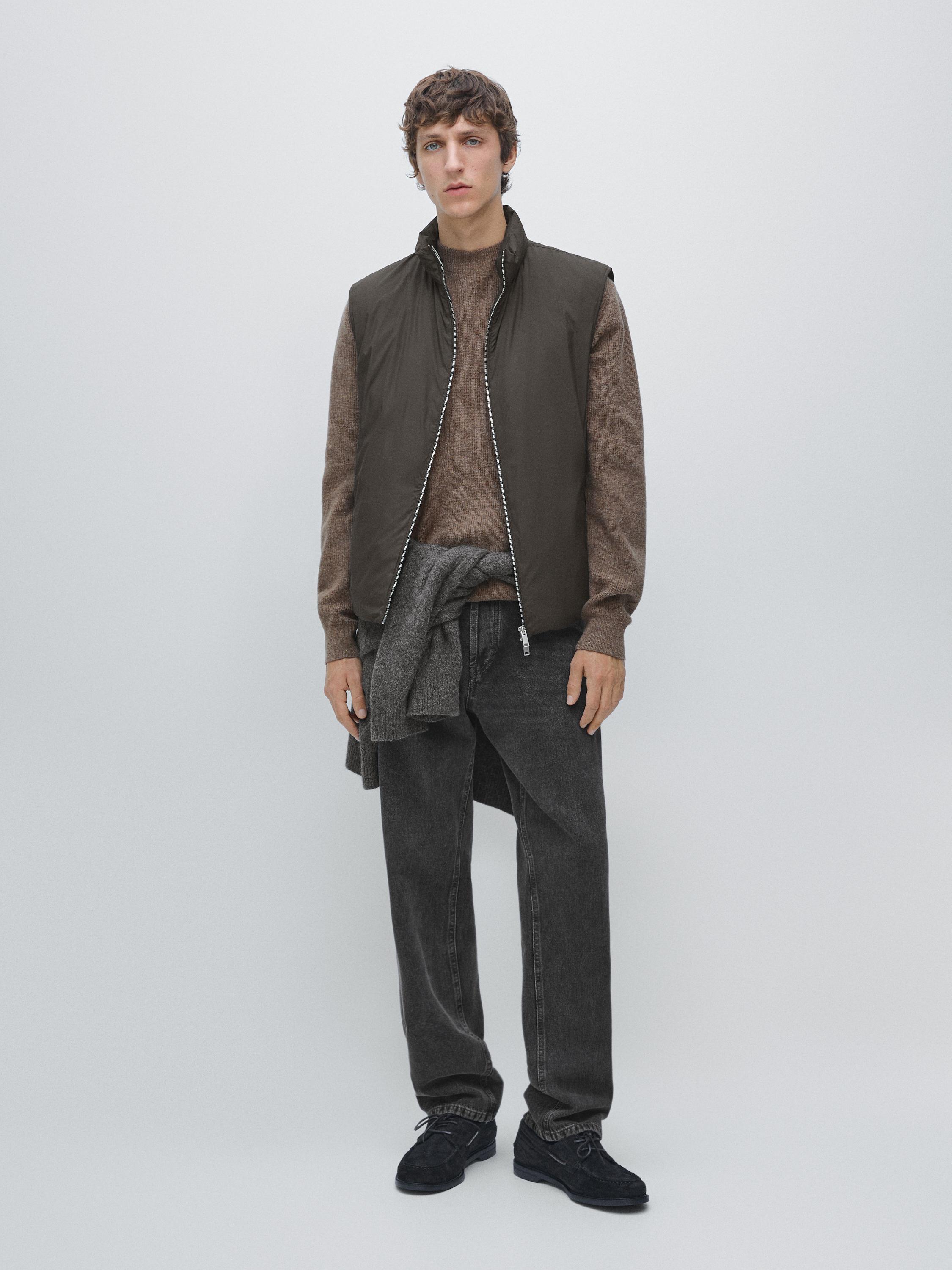 

Сверхлегкий водоотталкивающий стеганый жилет Massimo Dutti, chocolate