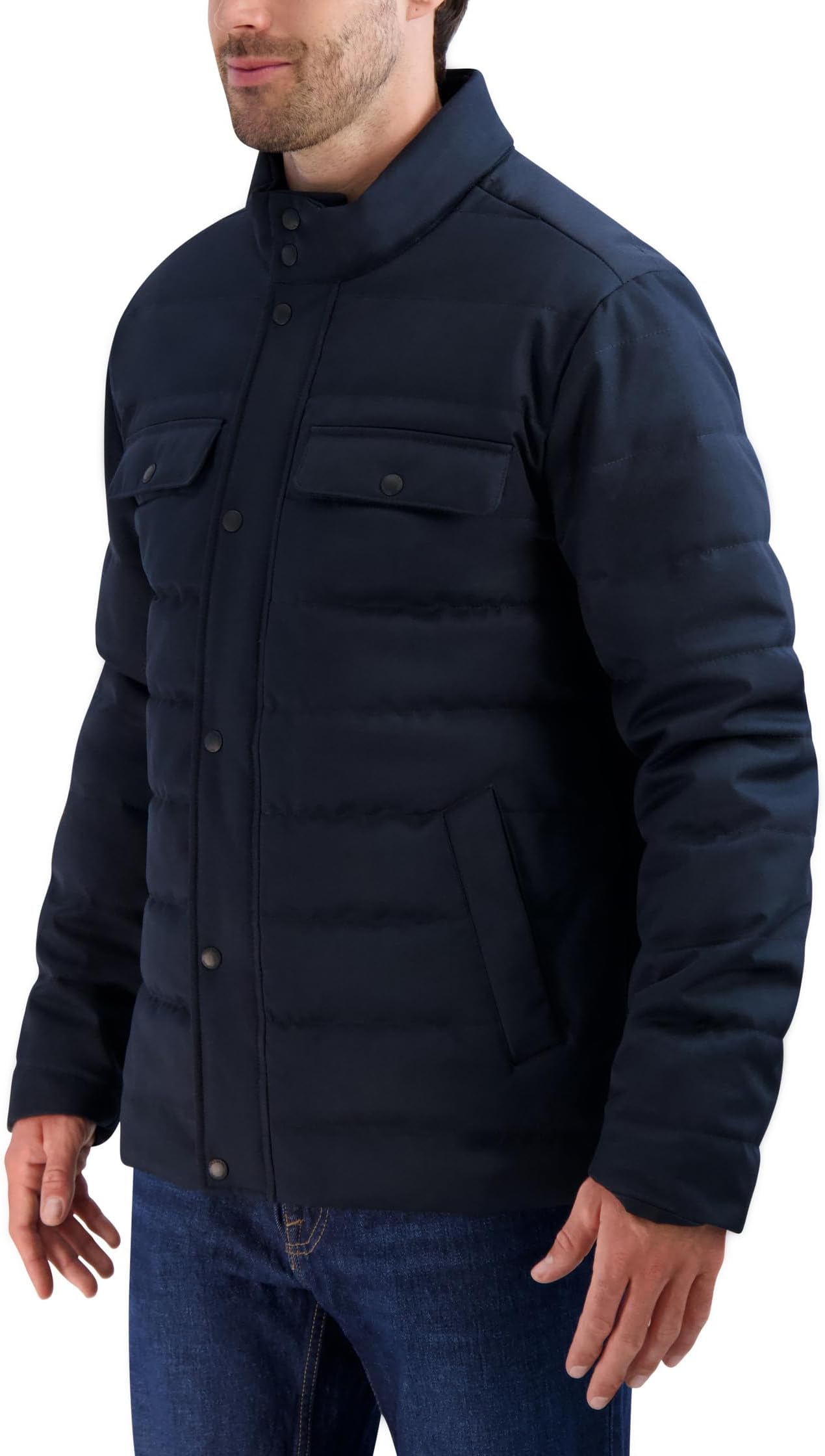 

Куртка Cole Haan Quilted Heather Twill Jacket, цвет Dark Blue