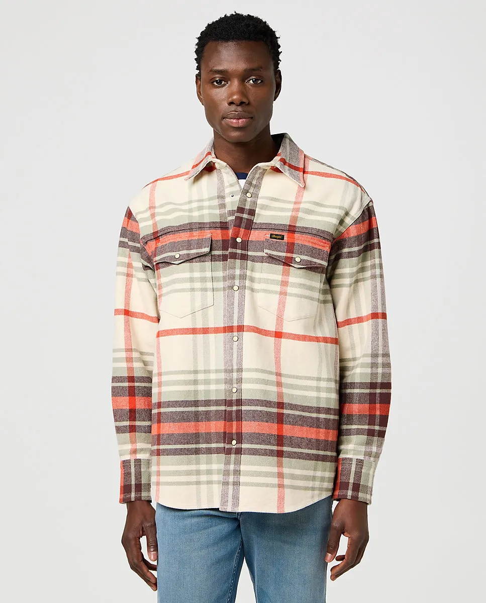 

Мужская западная рубашка с длинным рукавом Wrangler, белый