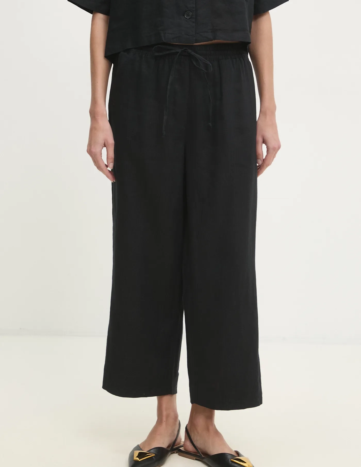 

Dkny льняные брюки, черный
