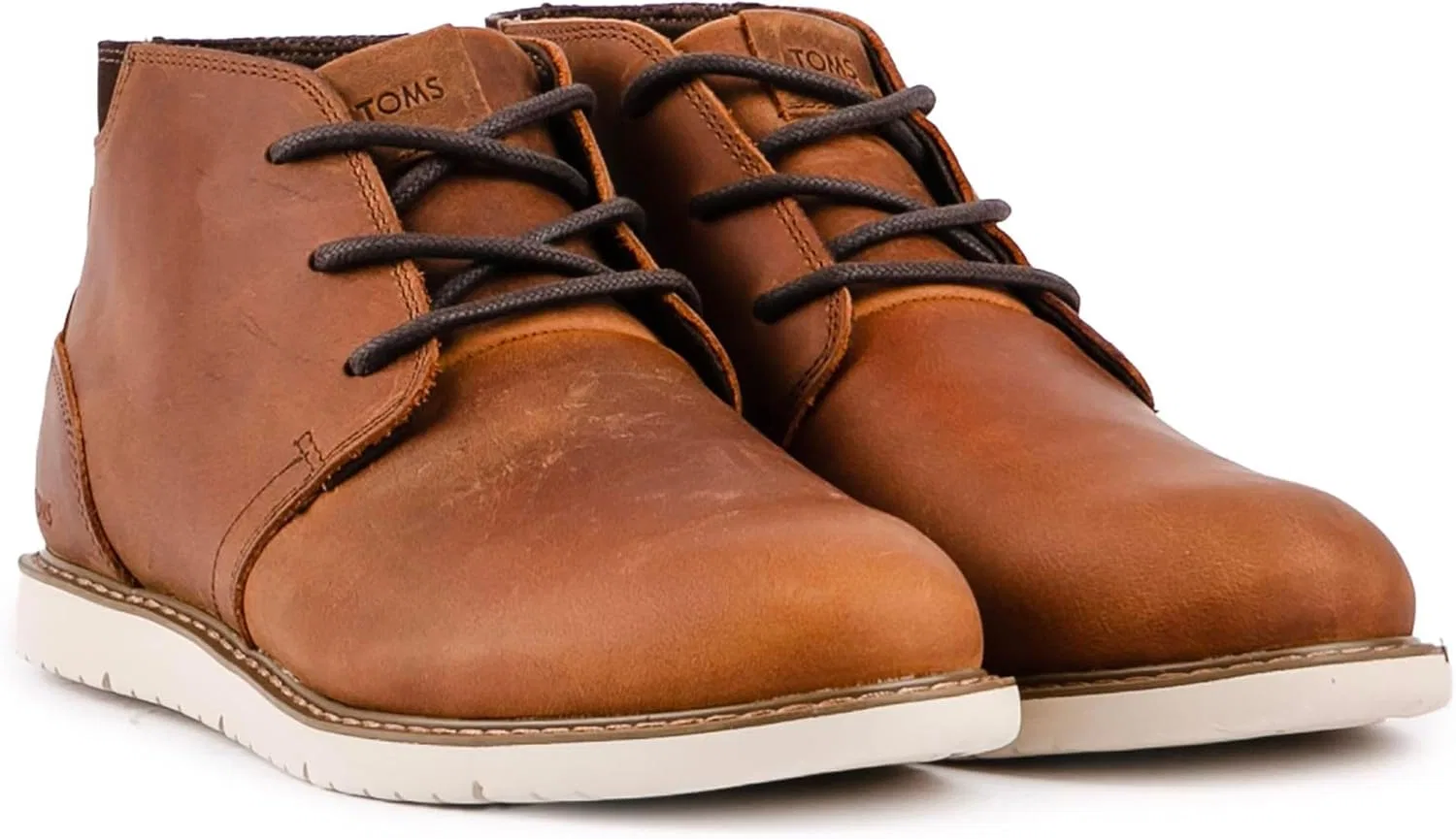 Мужские ботинки TOMS Navi цвета кедрового дерева, Topaz Brown Water-Repellent Leather — фото 2