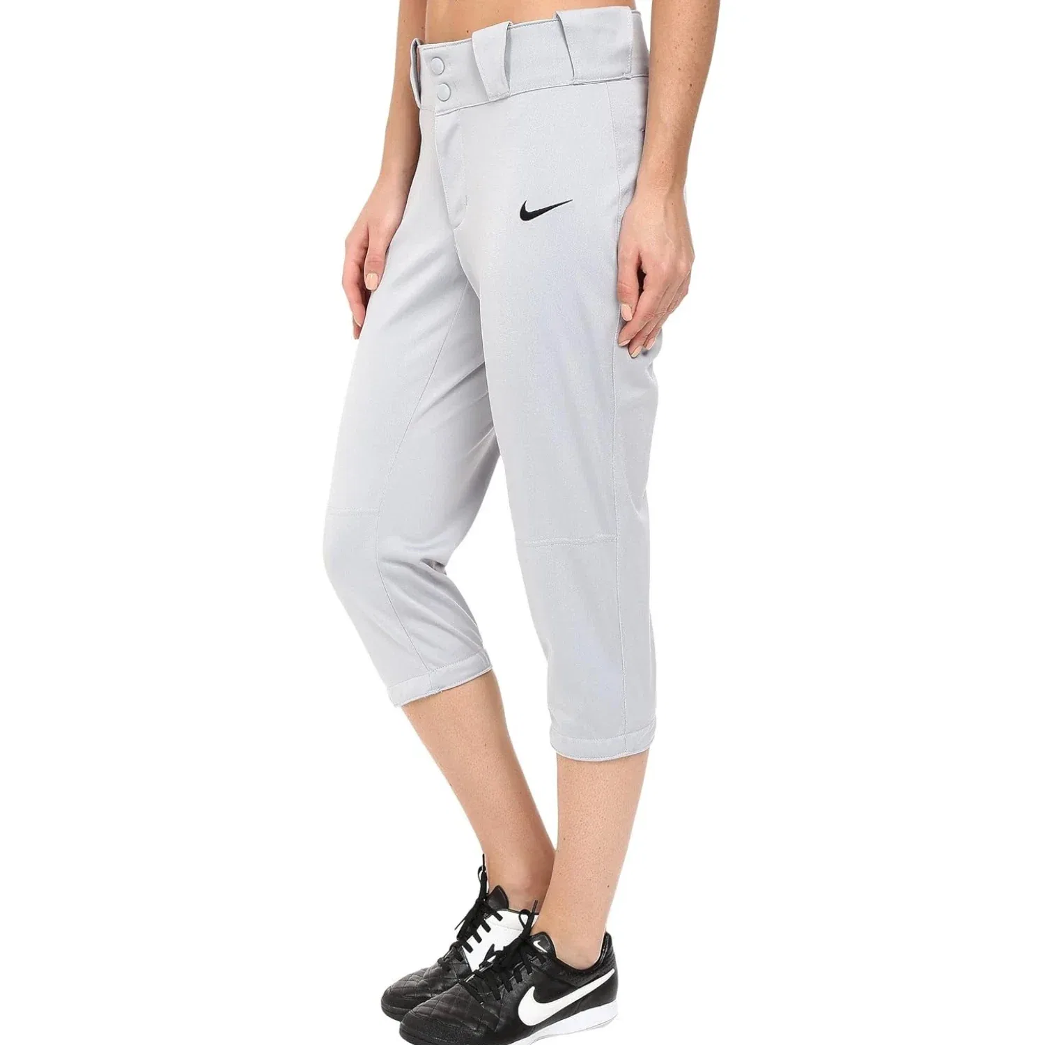 Женские спортивные брюки для софтбола Nike Diamond Invader, серые, с логотипом Swoosh, модель DSGL429, Grey — фото 3