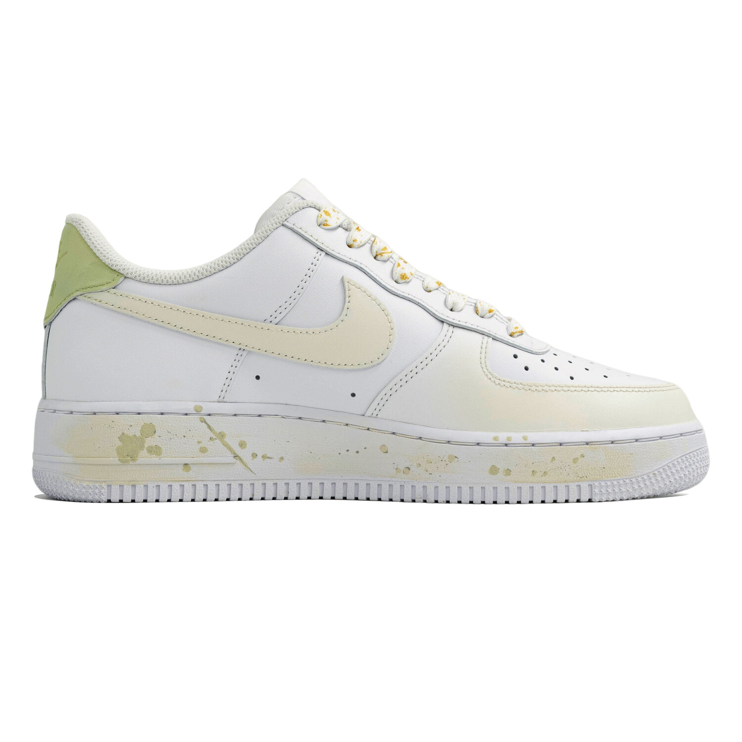 Мужские низкие скейтбордистские кроссовки Air Force 1 Kaleidoscope, Broad Cold Fairy, Shopping Bag, устойчивые к истиранию Nike, белый желтый — фото 4