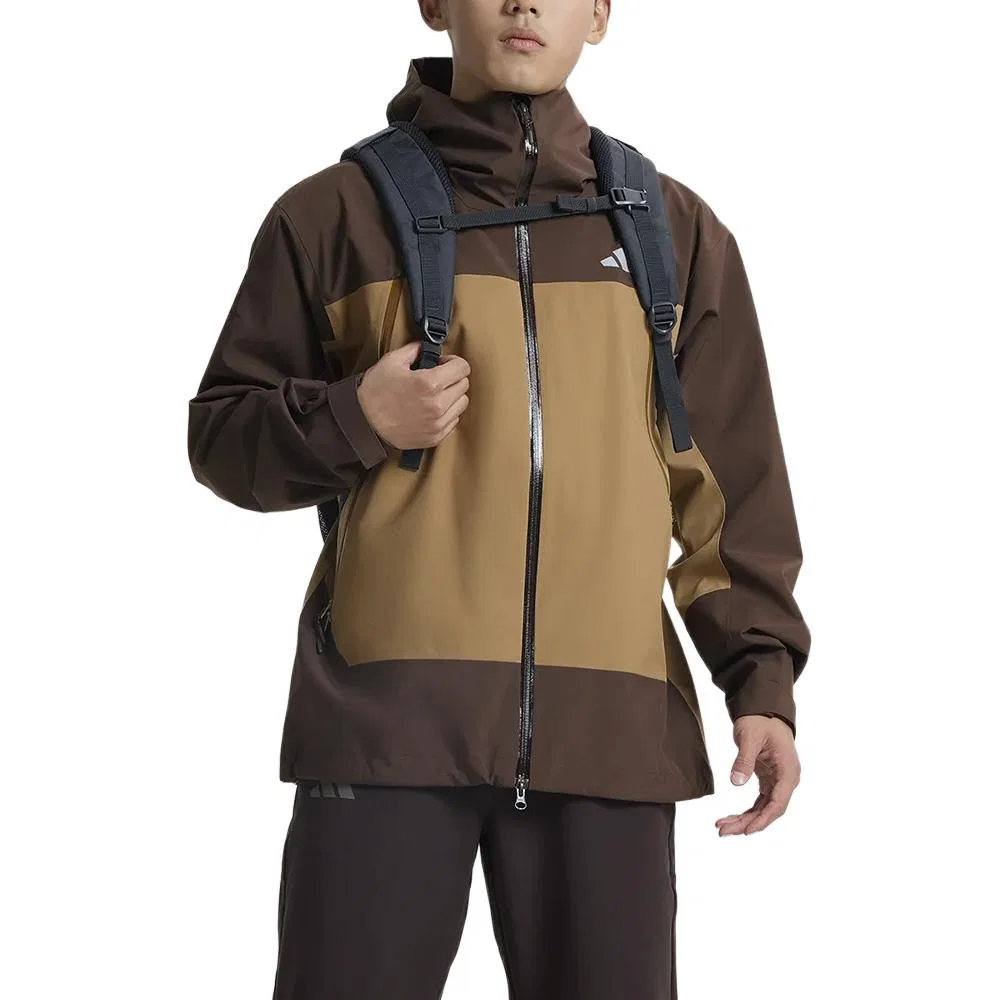 Ветровка Adidas Terrex Unisex коричневая с желтым — фото 4